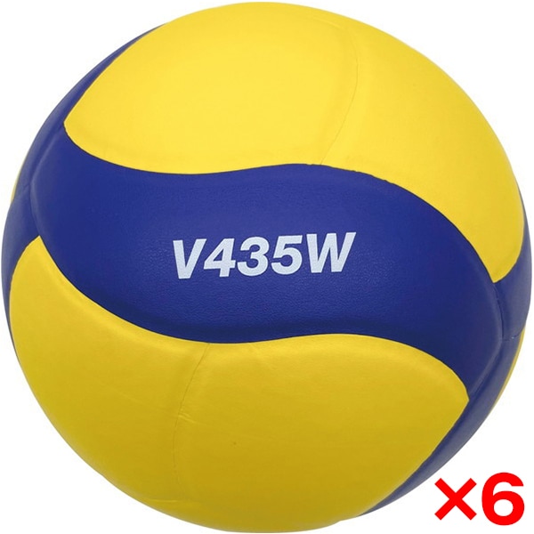 6個セット V435W ×6 バレー4号 練習球 貼 黄/青