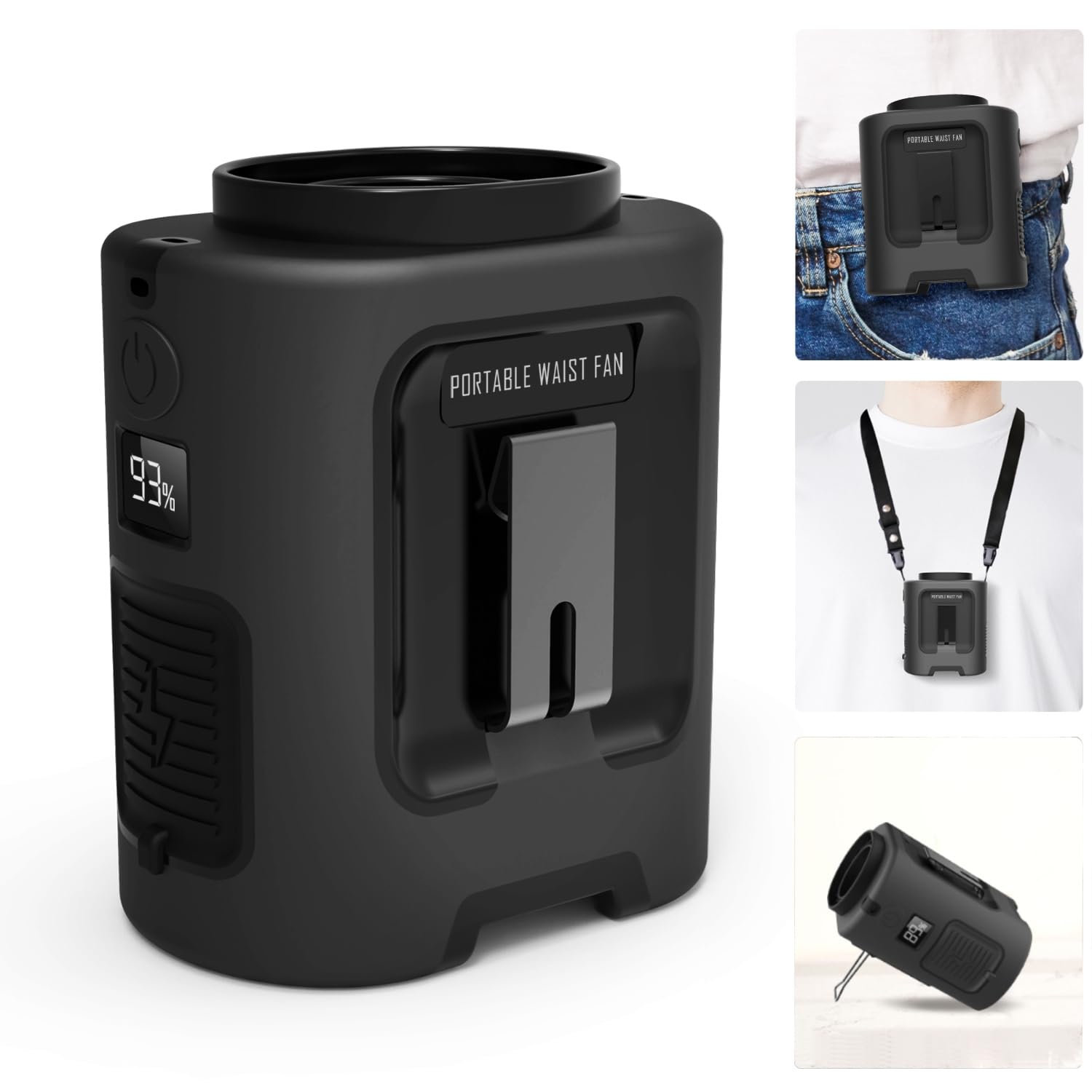 [2025アップグレード]ベルトファン 腰掛け扇風機 4段階調節 13000RPM 超強風 最長22時間動作 首掛け 携帯扇風機 ポータブルファン 倉庫作業 登山/徒歩/工事現場/農作業/釣りなどアウ