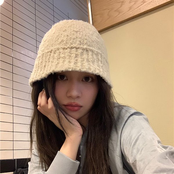 Qoo10] 秋冬新作帽子ニット 毛糸 ハット 小顔効