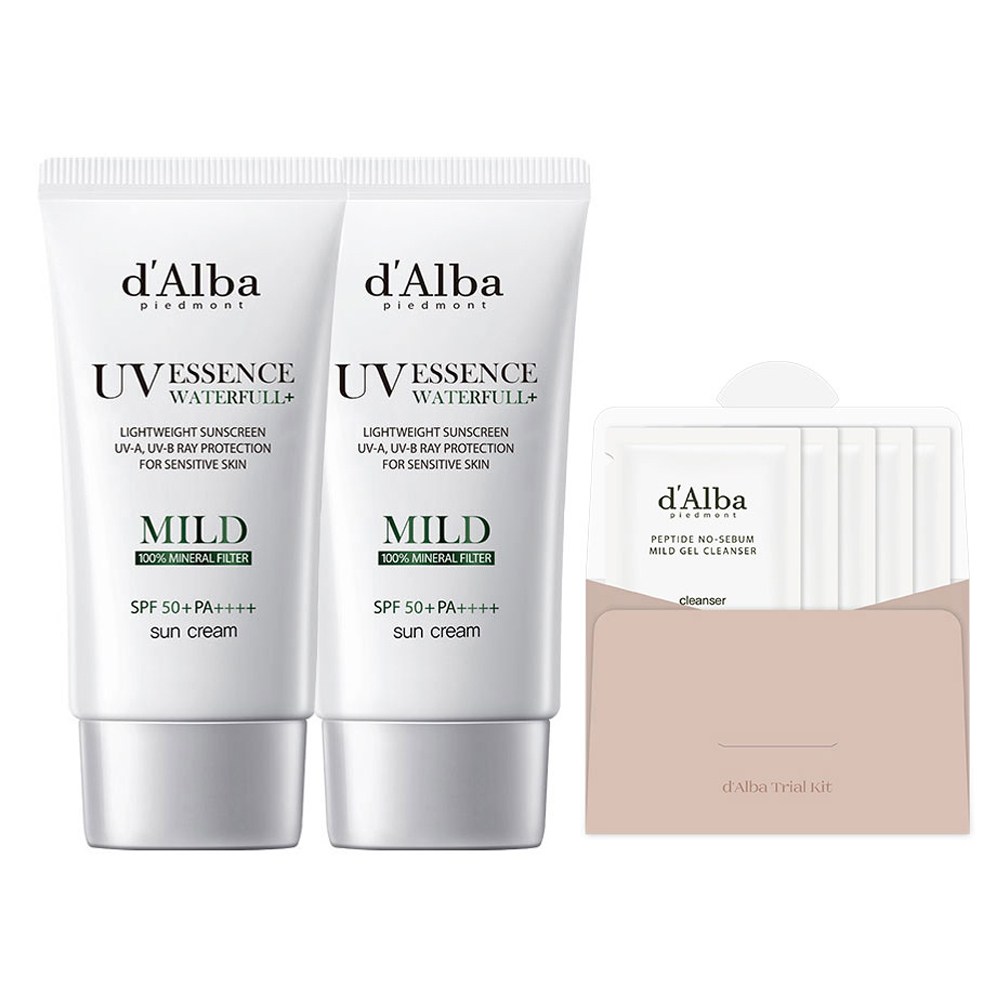 ダルバビーガンウォータープールマイルドサンクリームSPF 50+ PA++++ 50ml x 2p +弱酸性ゲルクレンザー15mlセット