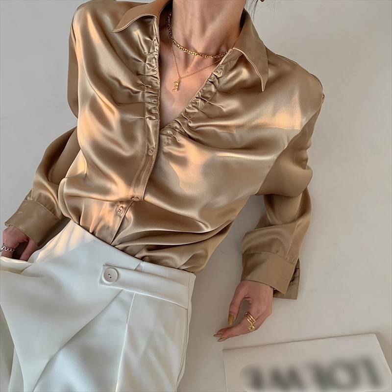 トップス Tシャツ シャツ ブラウス 袖あり 長袖 襟付き かわいい 大人可愛い きれいめ シンプル カジュアル 大人 上品 おしゃれ かっこいい レトロ アジアン エスニック エキゾチック 大人女子