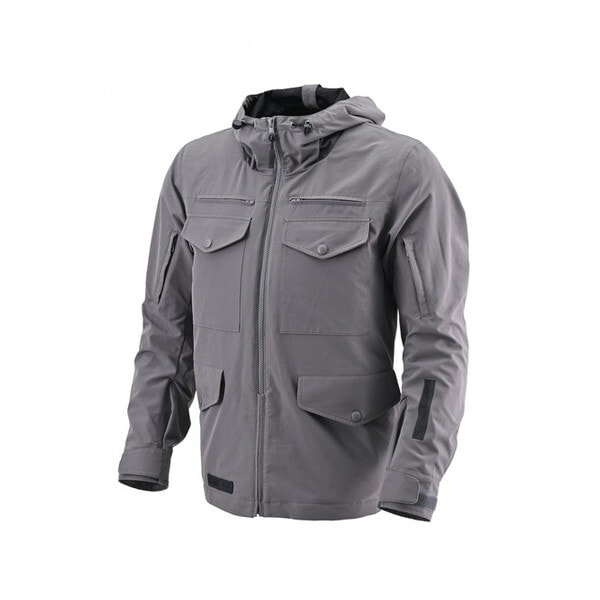 D49724 (Daytona) バイク用 ジャケット 春秋 CE規格 ソフトプロテクター付属 ストレッチ 撥水 タクティクールパーカー DJ-022 グレー XLサイズ