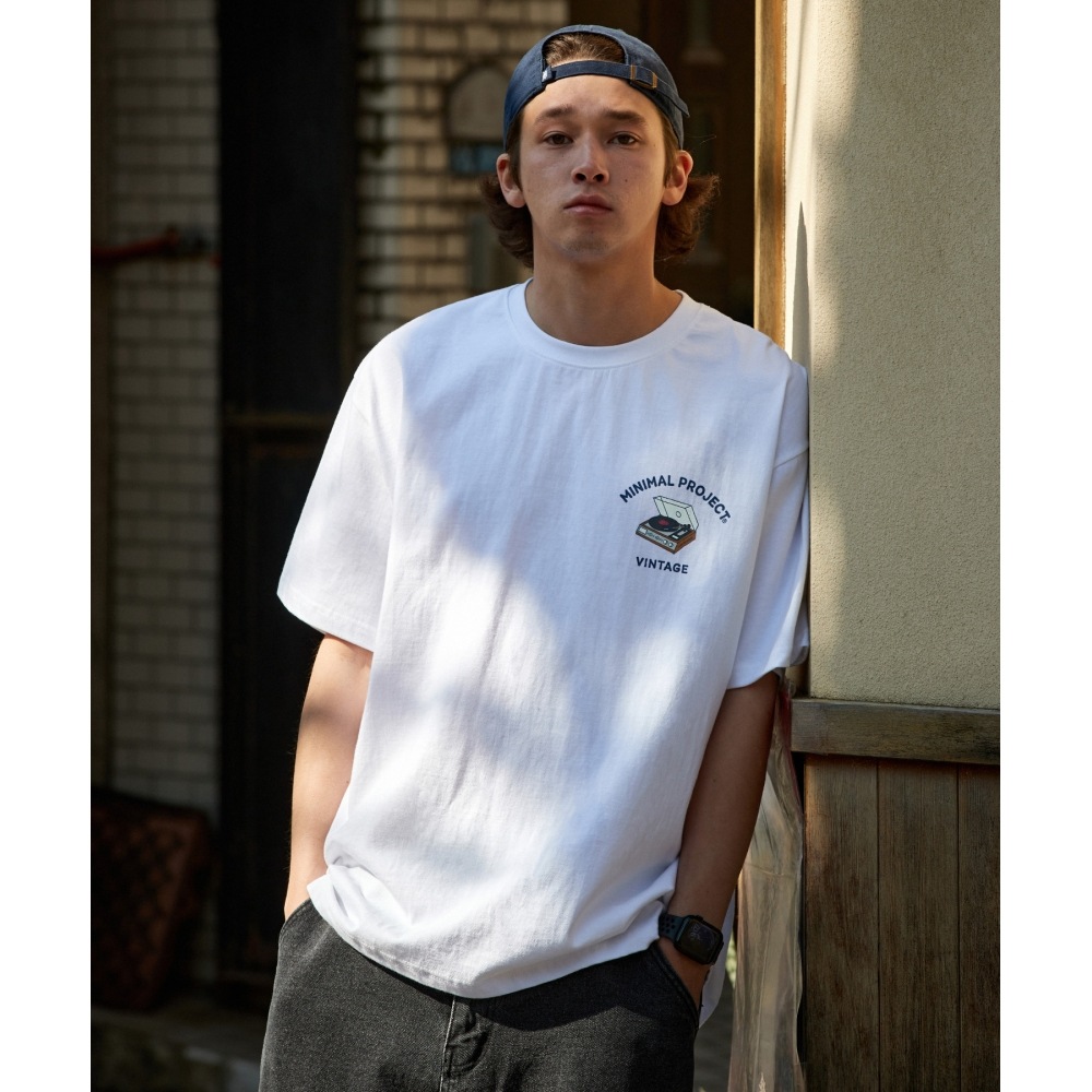 MINIMALPROJECTターンテーブルヴィンテージオーバーフィット半袖Tシャツ MST148 [WHITE]
