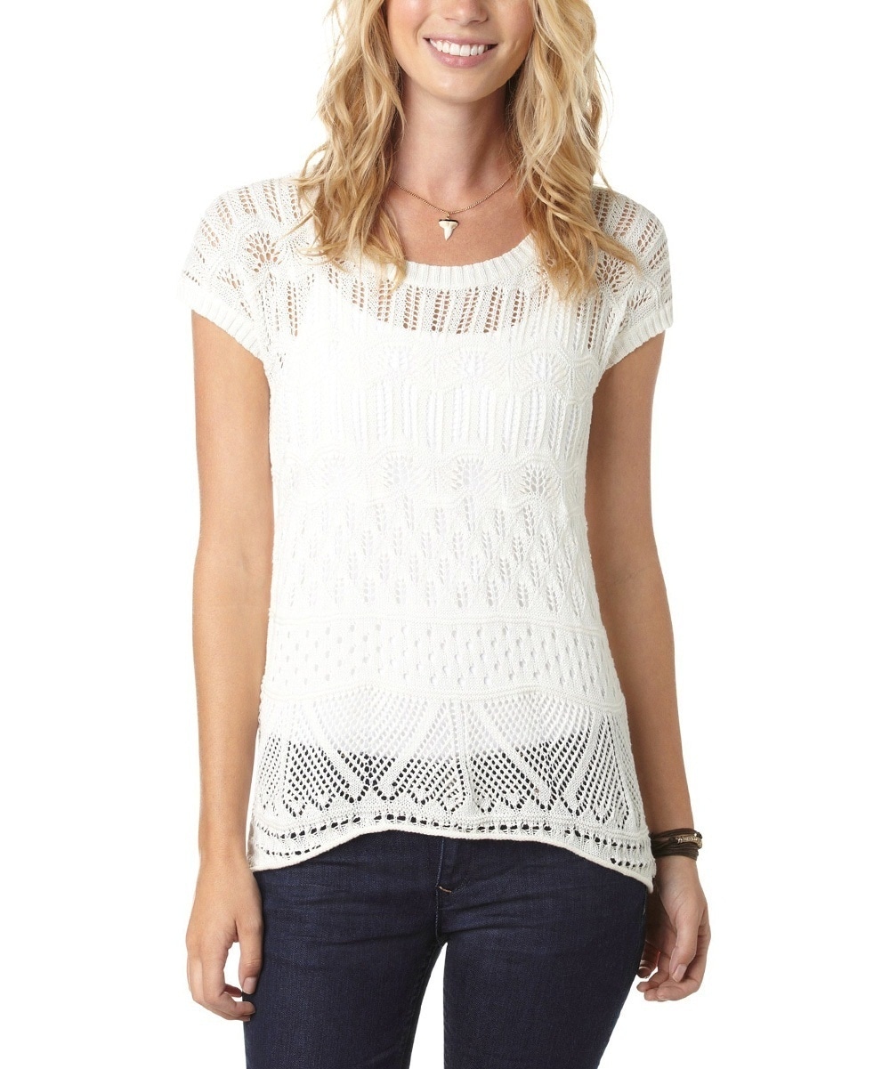 Roxy Sea Spry Crochet Spy Glass Hi-Low Top