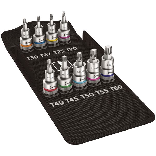 WERA ヴェラ 差込角1/2inch 9点組 ビットソケットセット 保持機能付き T20-T60 004202 工具 ツール DIY 作業工具 道具