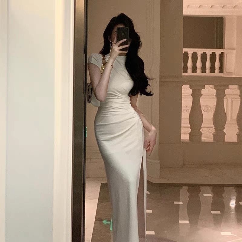 パーティードレス 追加/ワンピースドレス 結婚式OL正式な場合礼装ドレスセクシーなワンピース一字肩二点セット側開深いVネックや/ドレス花柄/無地/丸襟/ボタンカーディガンデザイン