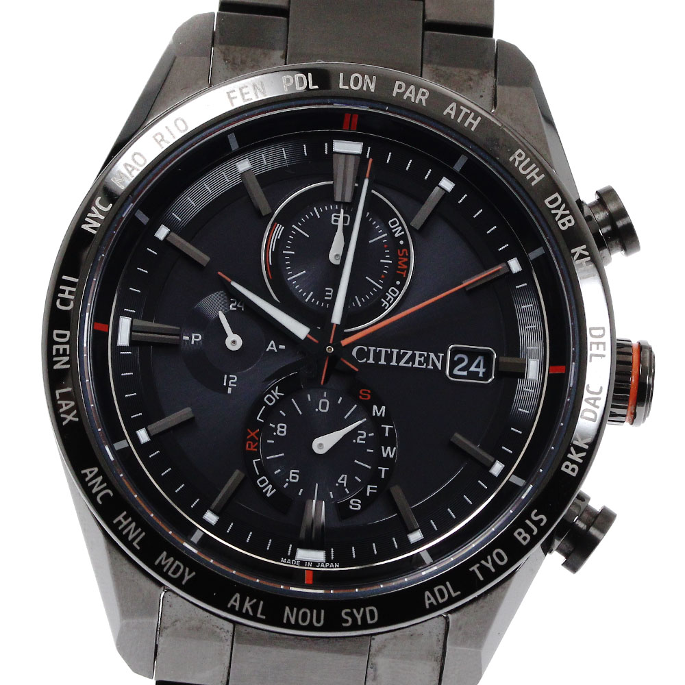 シチズン CITIZEN H800-T025871/AT8185-62E アテッサ エコドライブ ソーラー電波 メンズ 美品 _873337【中古】