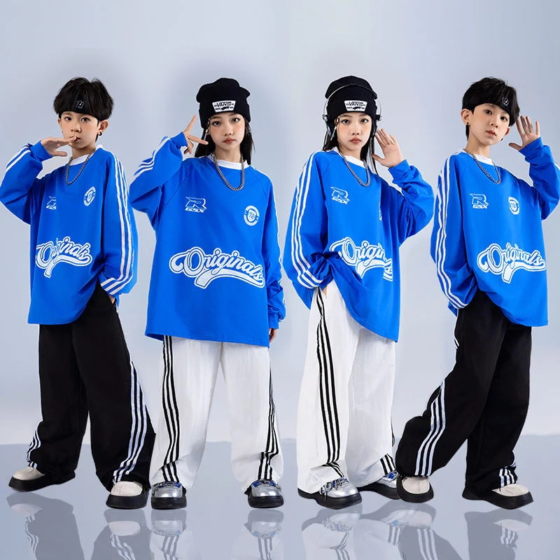 街のダンスの子供のファッション服の男女の子供のヒップホップの出演服のゆったりしたhiphopのスーツのドラムのジャズのショーの服