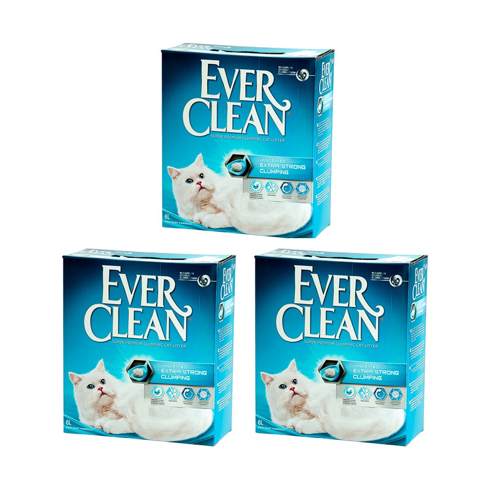 猫砂　エバークリーン　無香タイプ　６Ｌ　ベントナイト　３個　トイレ　固まる　お一人様１点限り　ＣＲＣ30―14―10―10―00