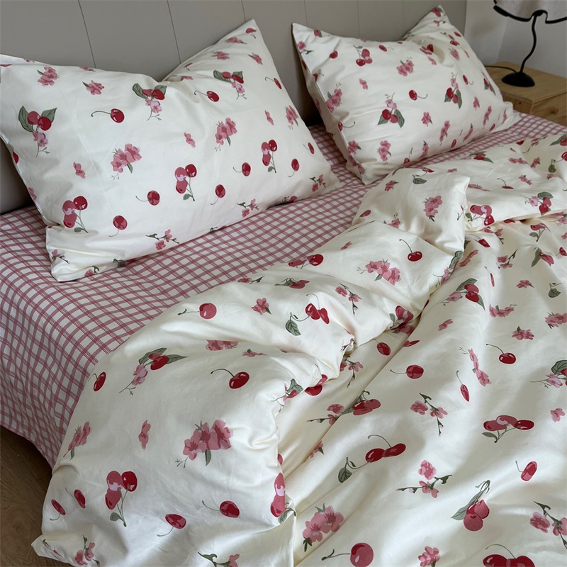 綿100%布団カバー3点セットシングル セミダブル ダブルサイズ 花柄の 掛け布団カバーボックスシーツ 枕カバー 春夏秋冬用 5,042円