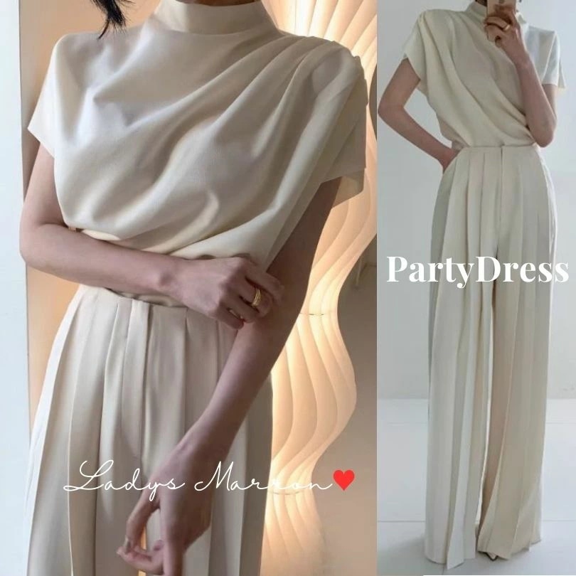 6月の新製品15日間のみ 結婚式パンツドレス 結婚式パンツスタイル 結婚式パンツスーツ 結婚式ドレスパンツ フレンチスリーブ 20代 30代 40代 パーティードレス かっこいい お呼ばれ 結婚式セッ