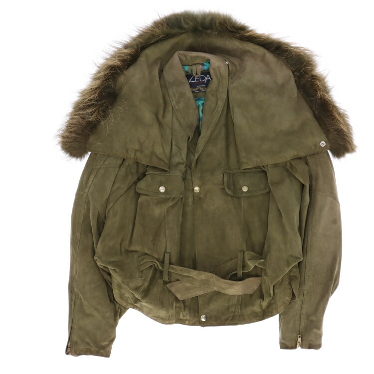 訳あり ラム ZEDA レザー ヌバック ジャケット カーキ レディース ギフト プレゼント