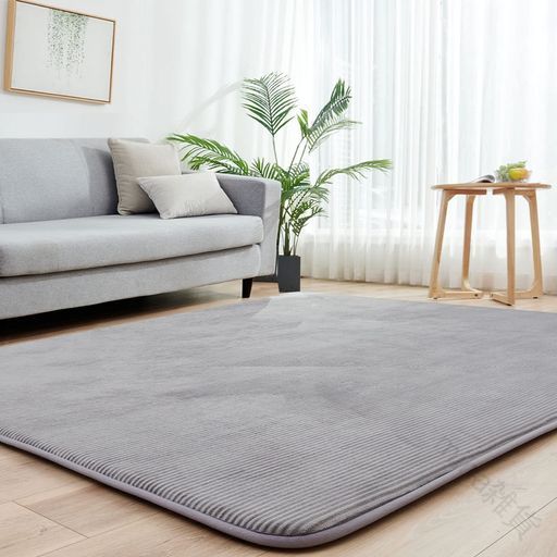 お値打ち品カーペットラグ極厚ラグマット1.5畳高反発130x185cm厚手30mm冬床暖房対応洗える滑り止め付じゅうたん防ダニ抗菌オールシーズンフランネルグレー高品質長持ち快適