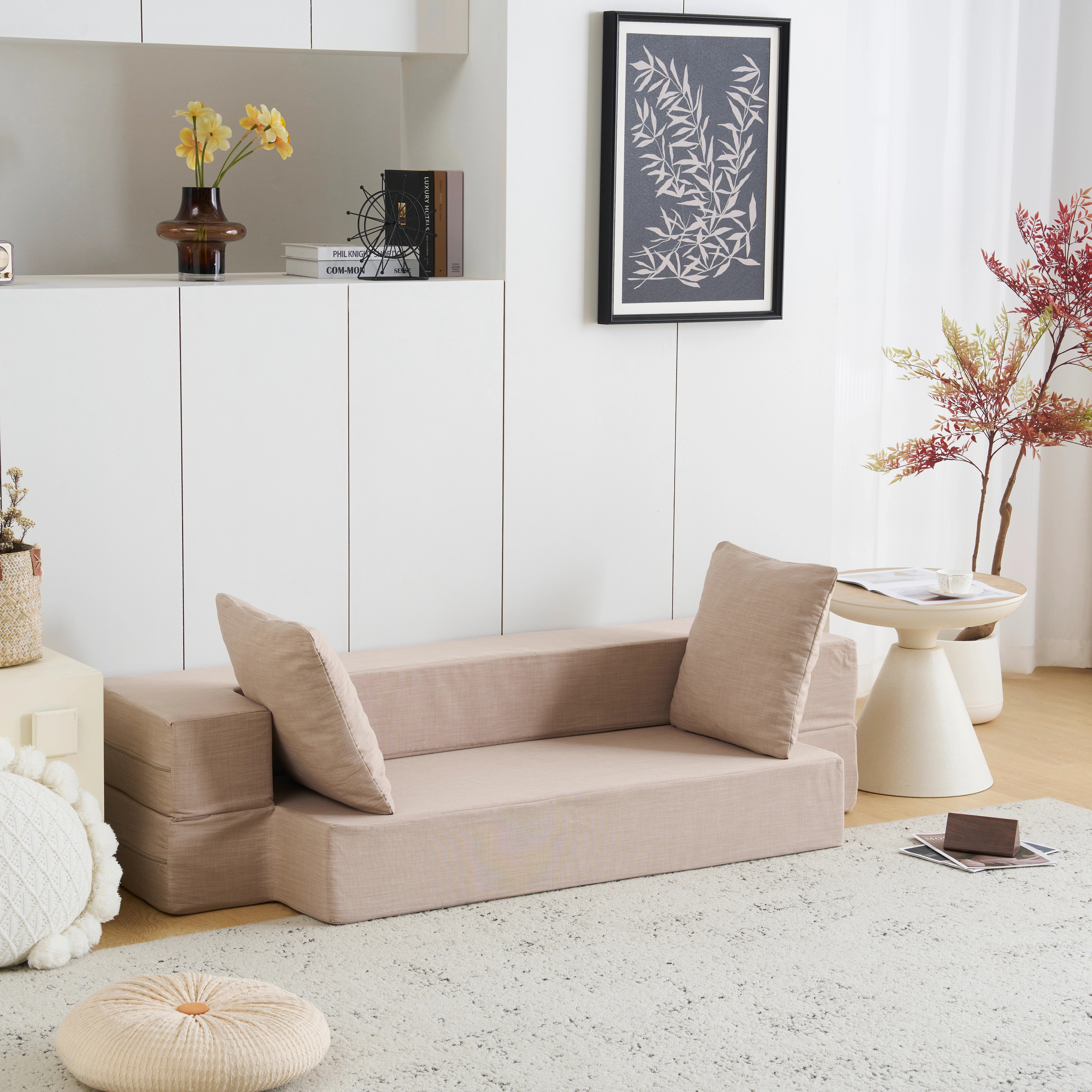 座椅子 組立て不要 1人掛け 軽いソファー フロアソファ 1人暮らし ソファー 【国内発送】2人掛けソファベッド 運びに便利だ クッション付き こたつ用 ローソファ コンパクト 完成品 マルチに使える