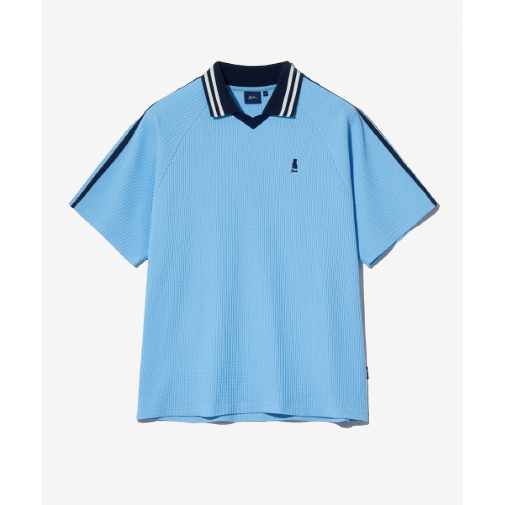 エールスポーティーワッフルカラー T シャツライトブルー
