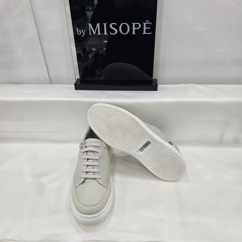 By 男性モダン軽量バンドスニーカー 122HT210SH015 IVORY 4 JJ