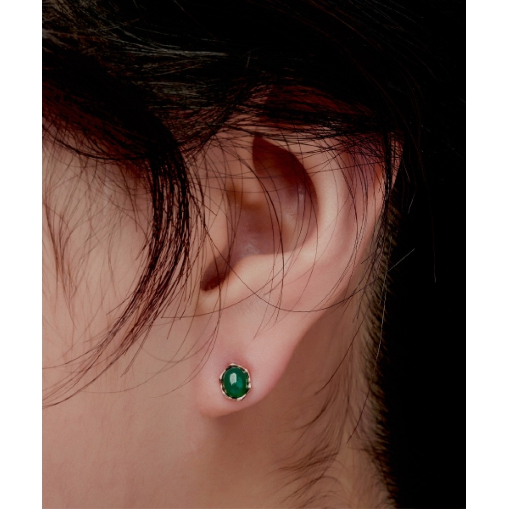 ヘレンジュエリー 14K グリーンオニキスピアス