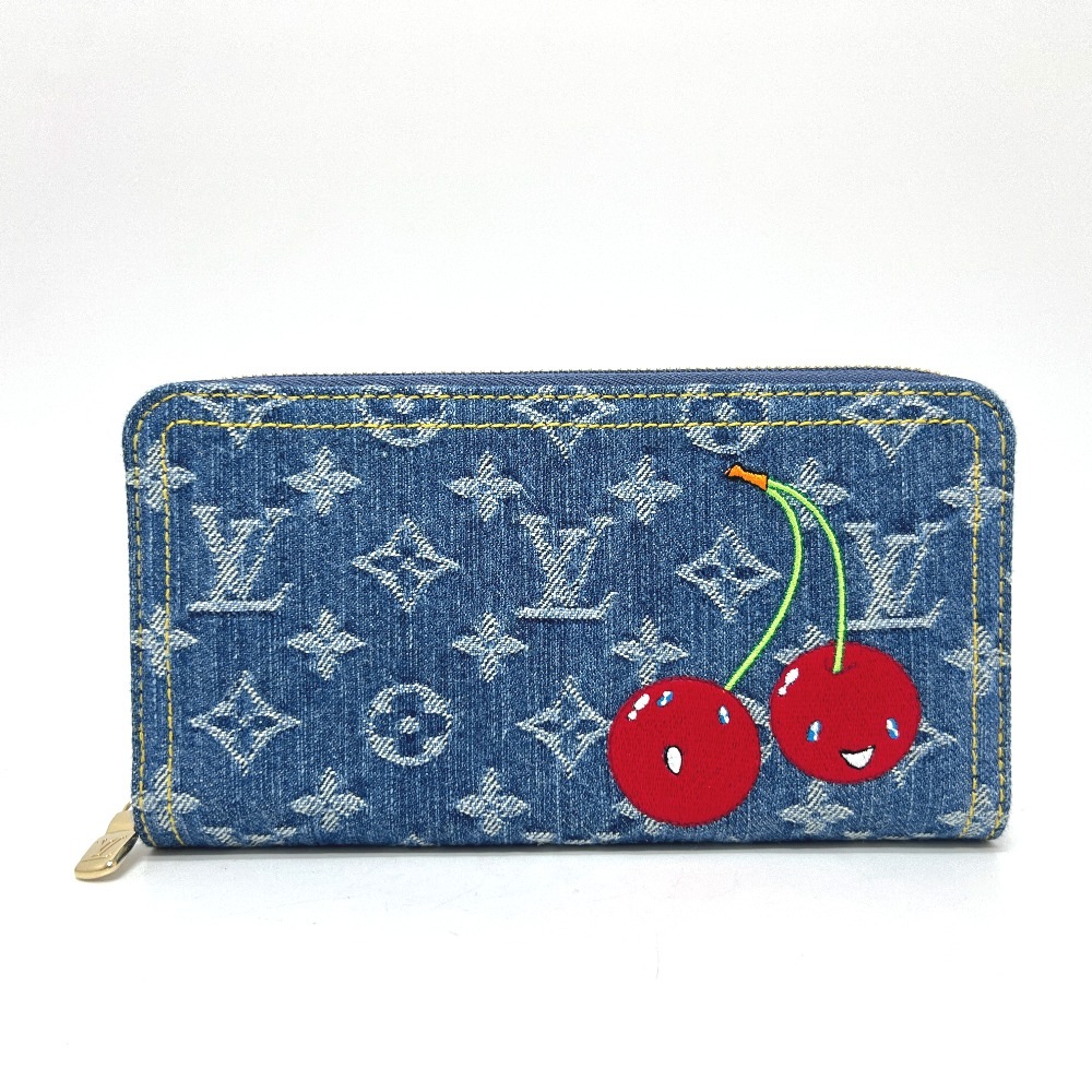 長財布 M23161 ジッピーウォレット 村上隆コラボ モノグラムデニム LV × TM 財布 ウォレット モノグラムデニム ブルー
