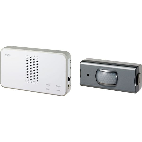 ワイヤレスチャイム 8チャンネル受信器 ホワイト 人感センサー送信器 セット EWS-S5033