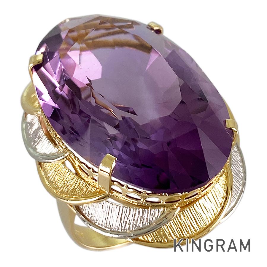 リング K18YG Pt900 アメシスト 13号(53) 【中古】