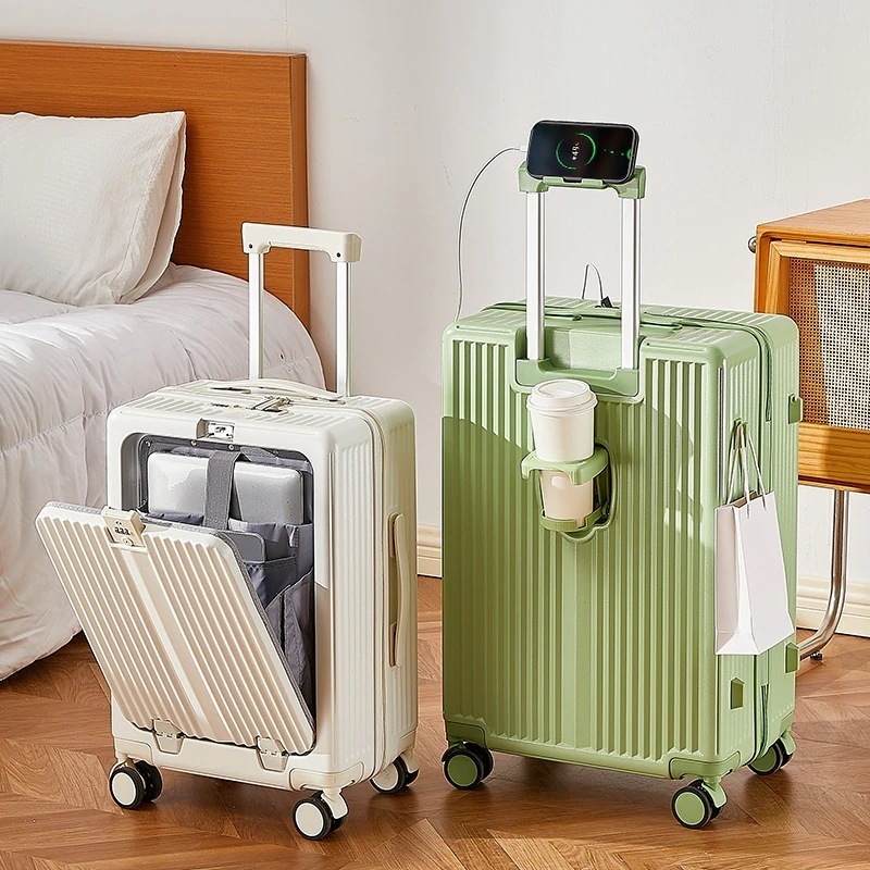 バッグキャリーバッグ多機能カップホルダー付き 大容量 抗菌性材質 USB充電可能 トップレベルの品質 スーツケース 短途旅行 ins人気 丈夫で長持ちする 機内持ち込み TSAロック 出張 軽量 キャ