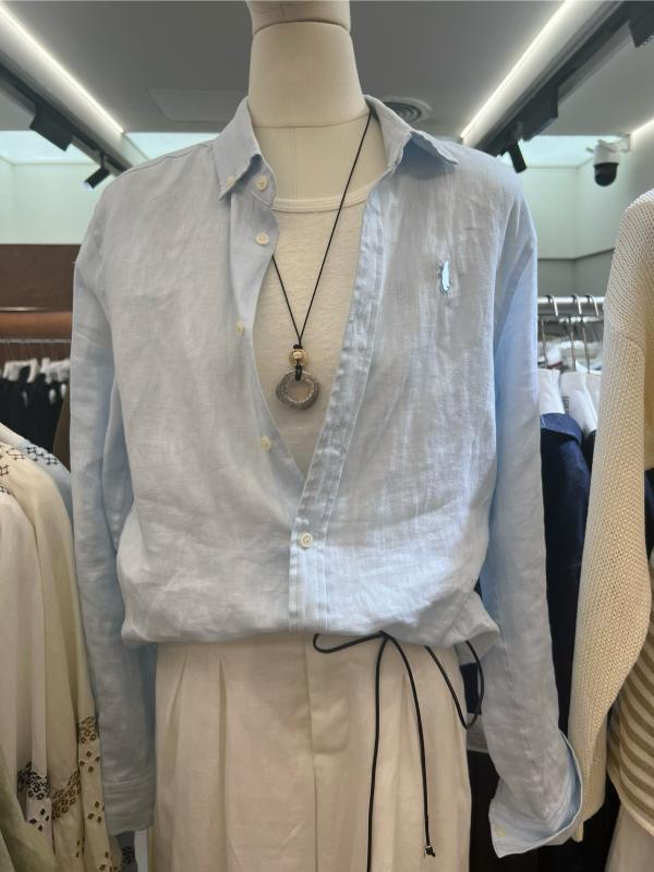 レディース　　シャツ　トップス thewang 少し 透け 感の ある リネンの 長袖 シャツ レディース通勤 スタイル カジュアル ファッション 服 5,548円