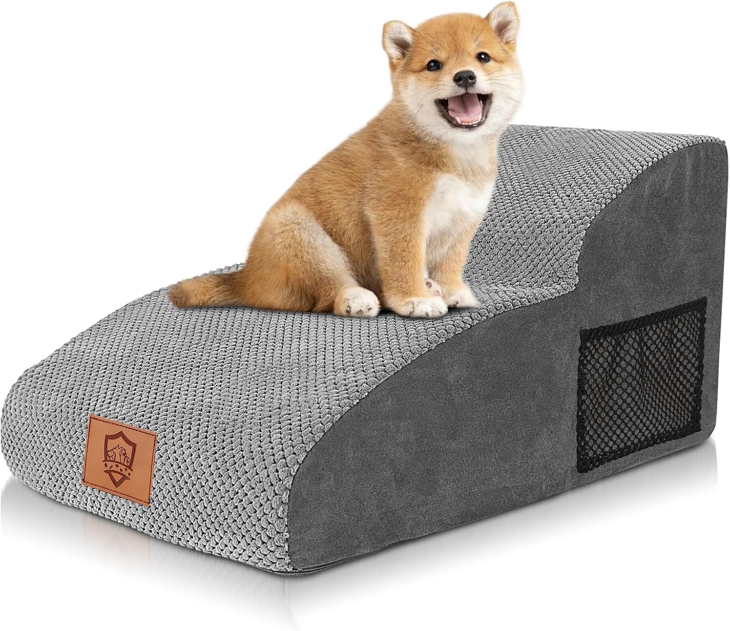 2段式犬用ステップ 滑り止め付き高密度スポンジ 取り外し可能カバー 耐荷重22kg 小型犬・老犬介護用 カラーバリエーション対応