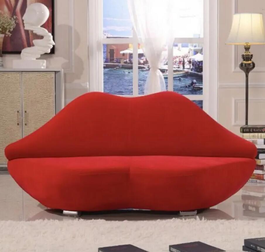 個性的なソファー3人掛けソファモダンシンプルリップソファ愛するリビングルームピンクソファソファ家具セットリビングルーム寝室小さなソファ