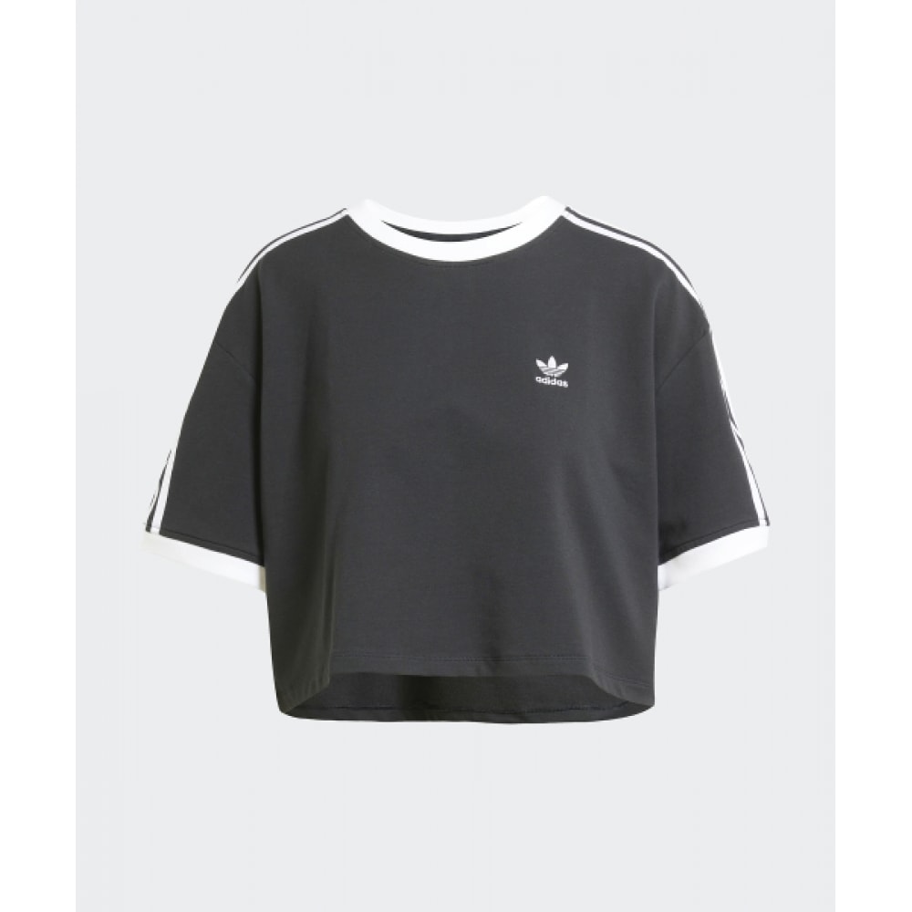 アディダス 3S ルーズクロップTシャツ-ブラック/JC8149