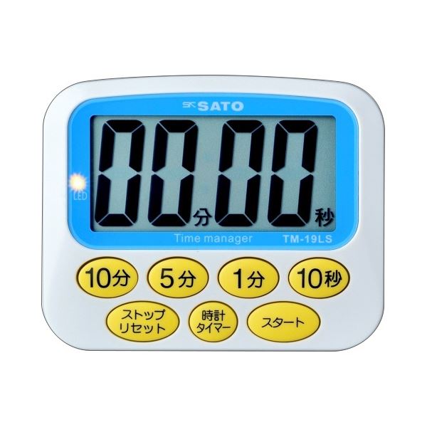 （まとめ）佐藤計量器製作所 デカタイマー ホワイト TM-19LS 1個 [x3セット]