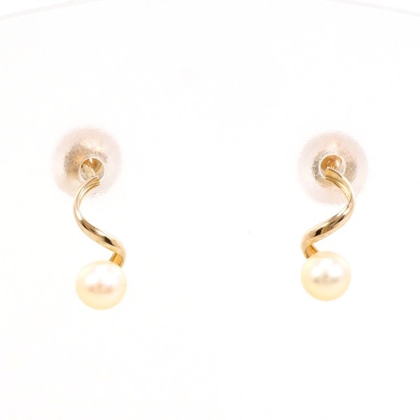 K18 18金 PG ピンクゴールド ピアス パール(真珠) 総重量約0.3g ジュエリー 中古