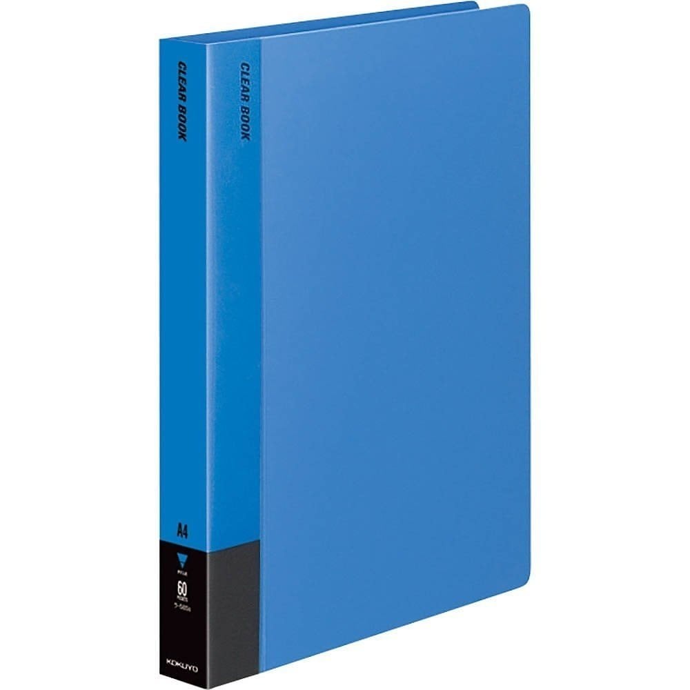 （まとめ買い）クリヤーブック 固定式 替背紙式 青 A4縦 60枚ポケット ラ-585B [x3]