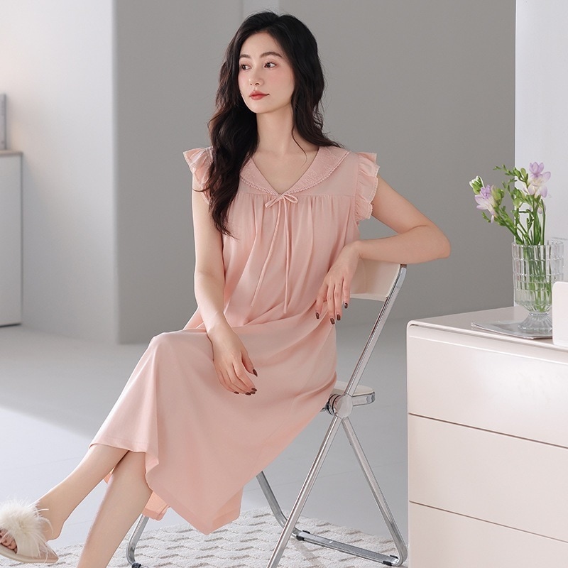 【急速発送】送.料.無.料.スリープスカート 純綿 帯胸当てノースリーブ気質 パジャマ ルームウェア