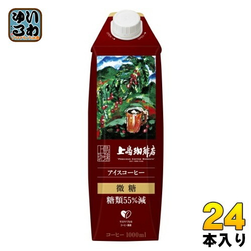 UCC 上島珈琲店 アイスコーヒー 微糖 糖類55%減 1L 紙パック 24本 (12本入×2 まとめ買い) 8,212円