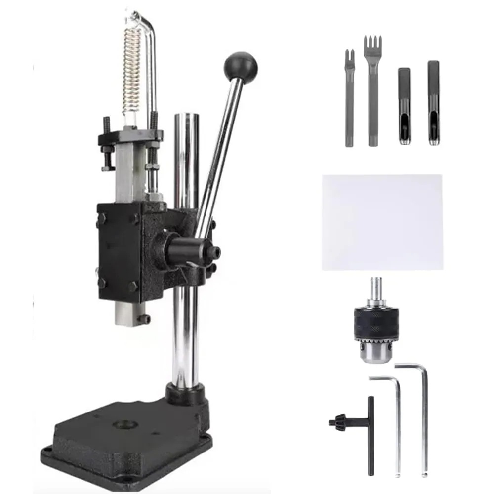 セット ハンドプレス レザークラフト ハンディプレス 穴あけ機 ハンドプレス機 目打ち ハトメ 穴あけパンチ 穴開け革細工