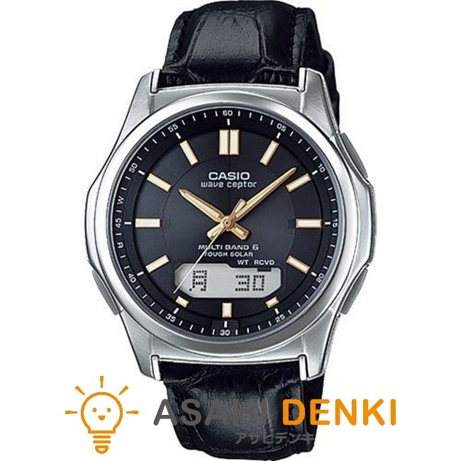 腕時計・時計 カシオ WVA-M630L-1A2JF CASIO Wave Ceptor ウェーブセプター メンズ ソーラー電波腕時計 ブラック文字盤 ブラックレザーベルト