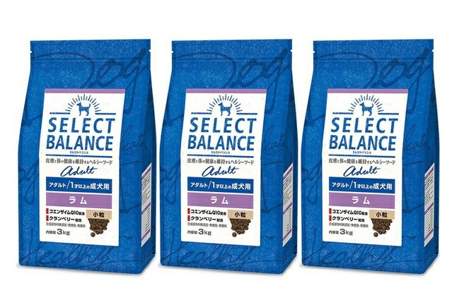 セレクトバランス アダルト ラム 小粒 １才以上の成犬用 3kg 3個セット