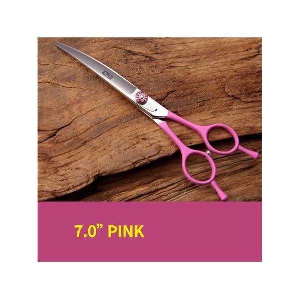 フェニスプロフェッショナル7インチ7.5インチペット小動物グルーミング鋏ヘアカット犬の羊のための湾曲したはさみ Pink 7 inch 6,662円