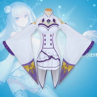 ゼロから始める異世界生活 コスプレ衣装 エミリアコス服 アニメ ゲーム コスチューム 変装 仮装期間限定30％
