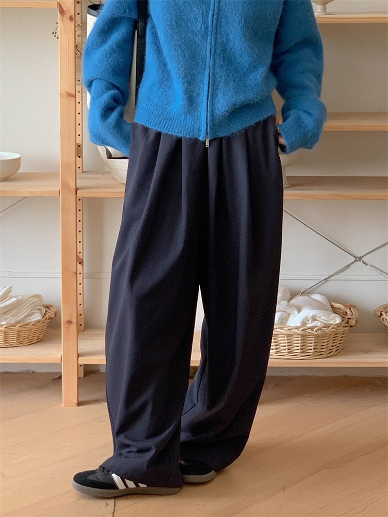 秋のカジュアル シンプルワイドパンツ