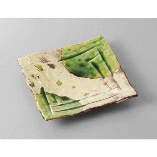 5個セット 正角盛皿 錆釉ヒワ流長角6.5皿 [20.5 x 20.2 x 3.7cm] 【料亭 旅館 和食器 飲食店 業務用 器 食器】