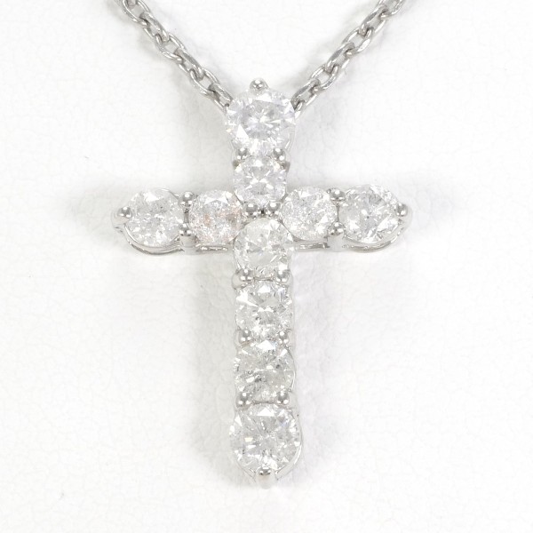 PT900 プラチナ PT850 ネックレス ダイヤ 1.00 カード鑑別書 ジュエリー 中古