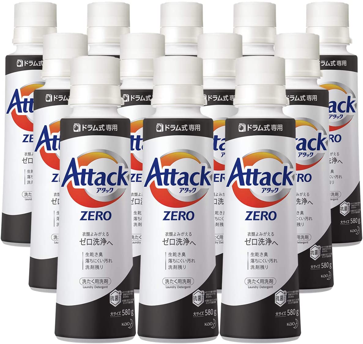 値下げ】 ZERO(ゼロ) 【ケース販売】アタック 洗濯洗剤 (衣 580g12個 本体 ドラム式専用 液体 洗濯洗剤 - www.bsfk.com