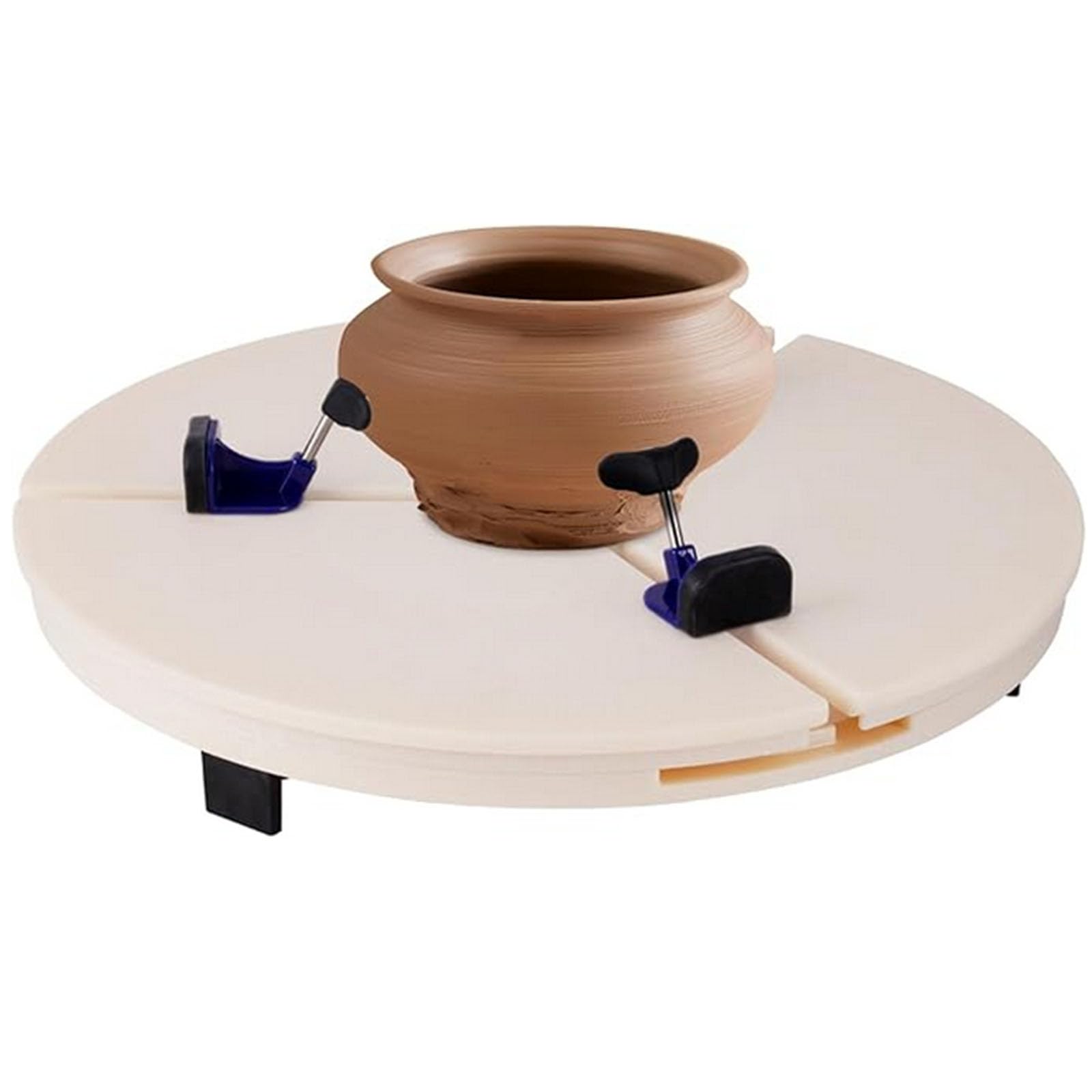 JIAWANSHUN 陶芸用品 調節可能な陶芸ターンテーブルクランプ 陶芸道具 陶芸用トリミングクランプ 直径22-36cmのろくろに適用 中心にピッタリ据えることが簡単 初心者向け 陶器粘土 便利で
