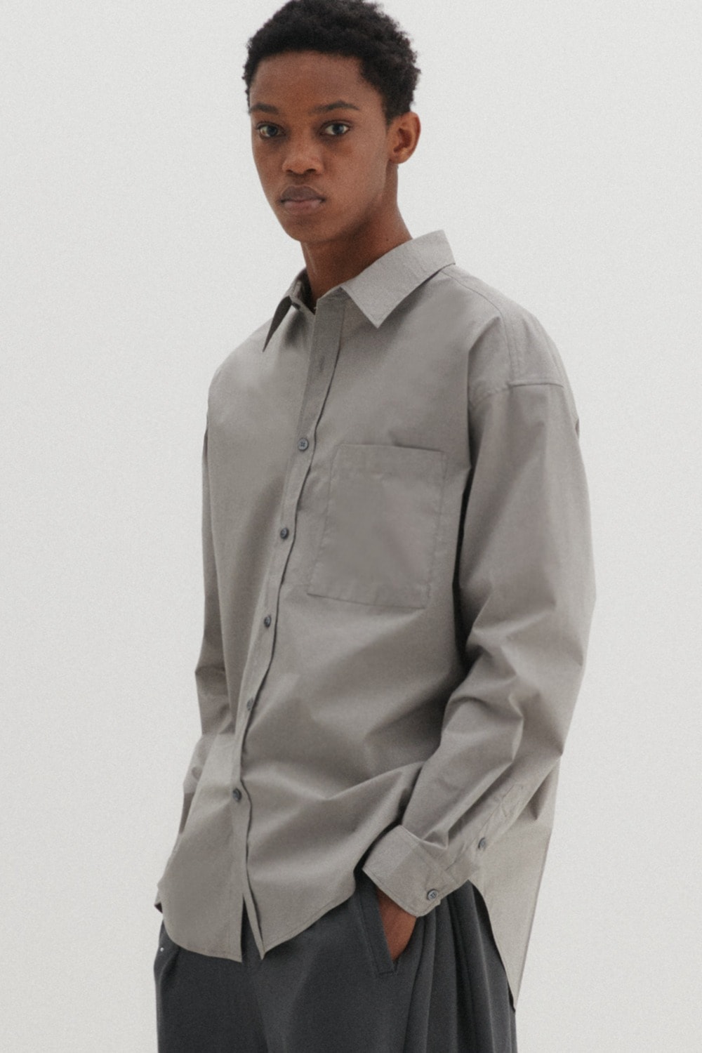 【DNSR】 ESSENTIAL LINKLE FREE SHIRT : GRAY