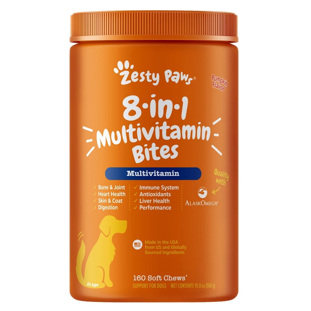 Zesty Paws 8-in-1 マルチビタミンバイツ パンプキン味 160粒 犬用サプリ 海外版