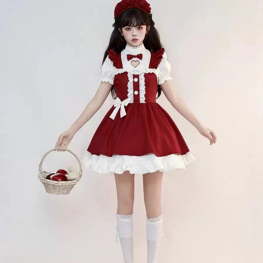 新年 クリスマス ロリータ メイド 服 二 次元 衣装 コスプレ 演出 仮装 クリスマスドレス クリスマスコスプレ