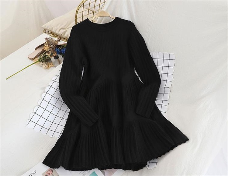 Sweet系 ファッション トレンド ワンビース クーポン併用で最安値更新韓国ファッション プリーツスカート 中長セクション 百掛け 韓国版 学生 ニュースタイル 冬 長袖ミニ 膝丈ワンピ 大きい割引 Www Quartzhotel Mx