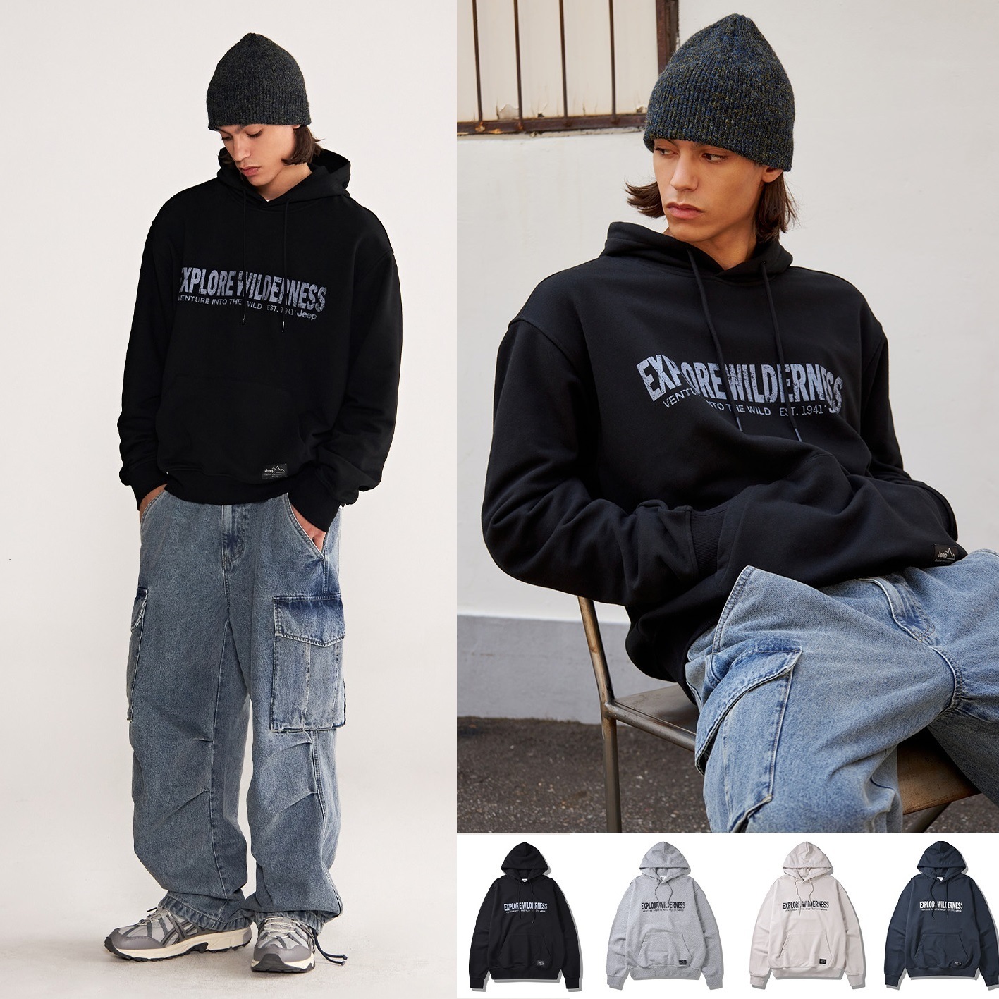 [2024FW] レタリング アートワーク オーバーフィット フードTシャツ 4色 韓国ファッション 新学期 カップルルック オーバーサイズ