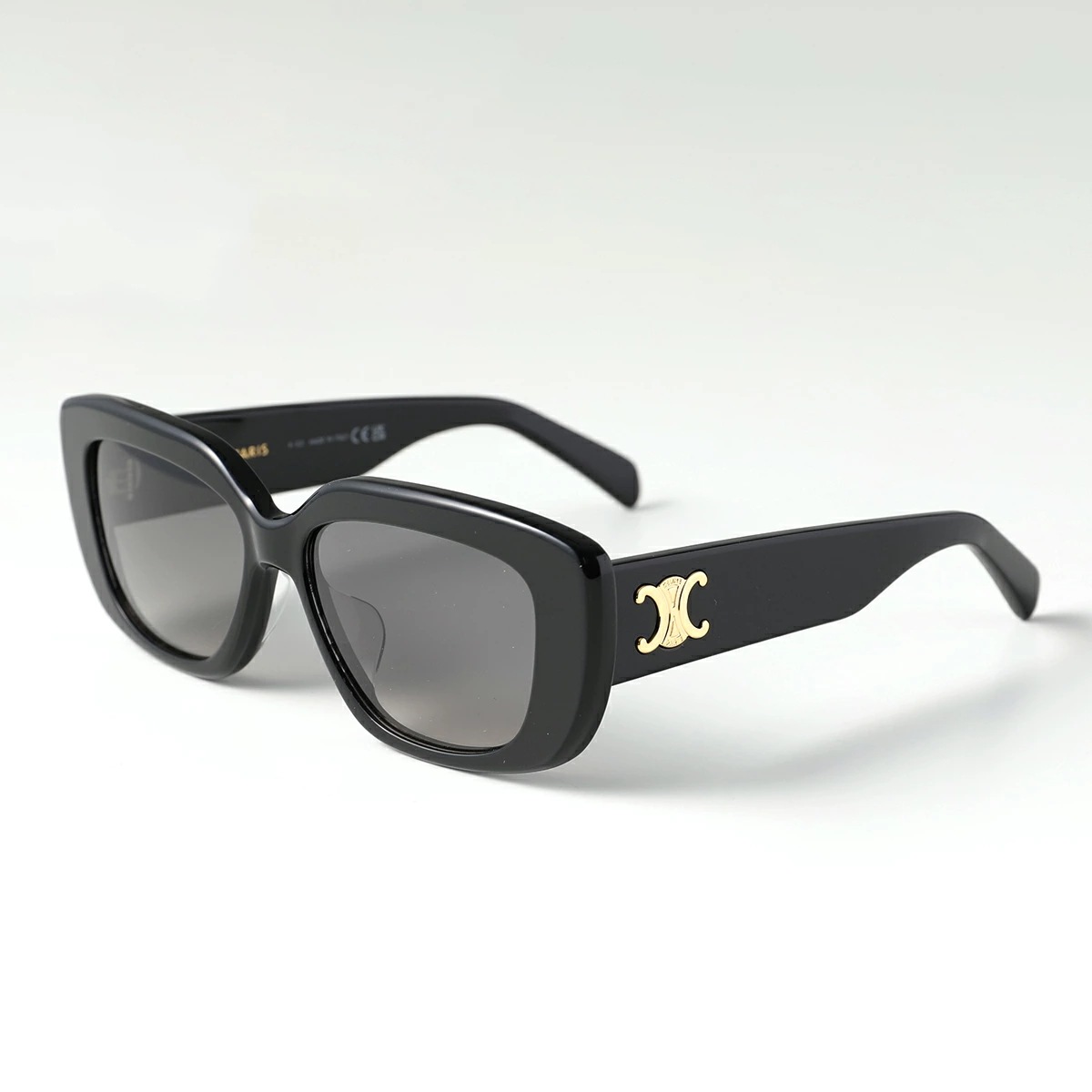 CELINE セリーヌ サングラス TRIOMPHE 04 トリオンフ 4S216CPLB.38NO CL40216U 01F レディース レクタンギュラー メタルロゴ UVカット アイウェア ブラッ